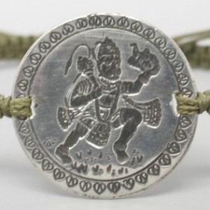 Hanuman Arband negativ Silber geschwärzt Münze